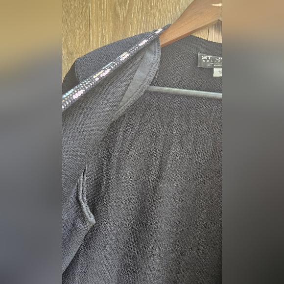 St. John Black Jacket with Embroidered Pink And Blue Trim Business Professional - Picture 5 of 6